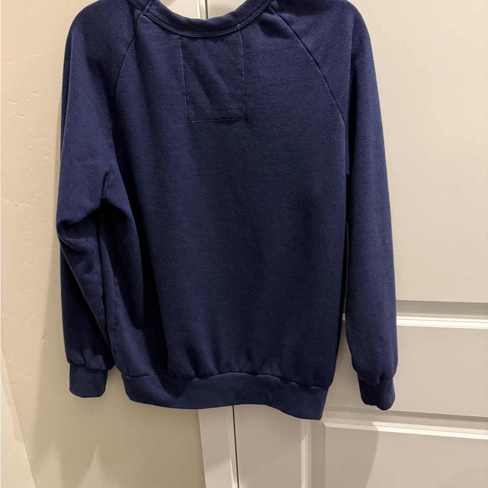 Aviator Nation Heart Embroidered Crew Sweatshirt Navy with Red Heart - Picture 10 of 12